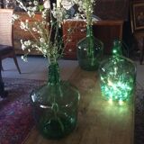 Set of 3 green demijohn 10 L