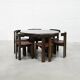 Dining Set by Luigi Vaghi for Former with Six Leather Chairs, Italy 1960's