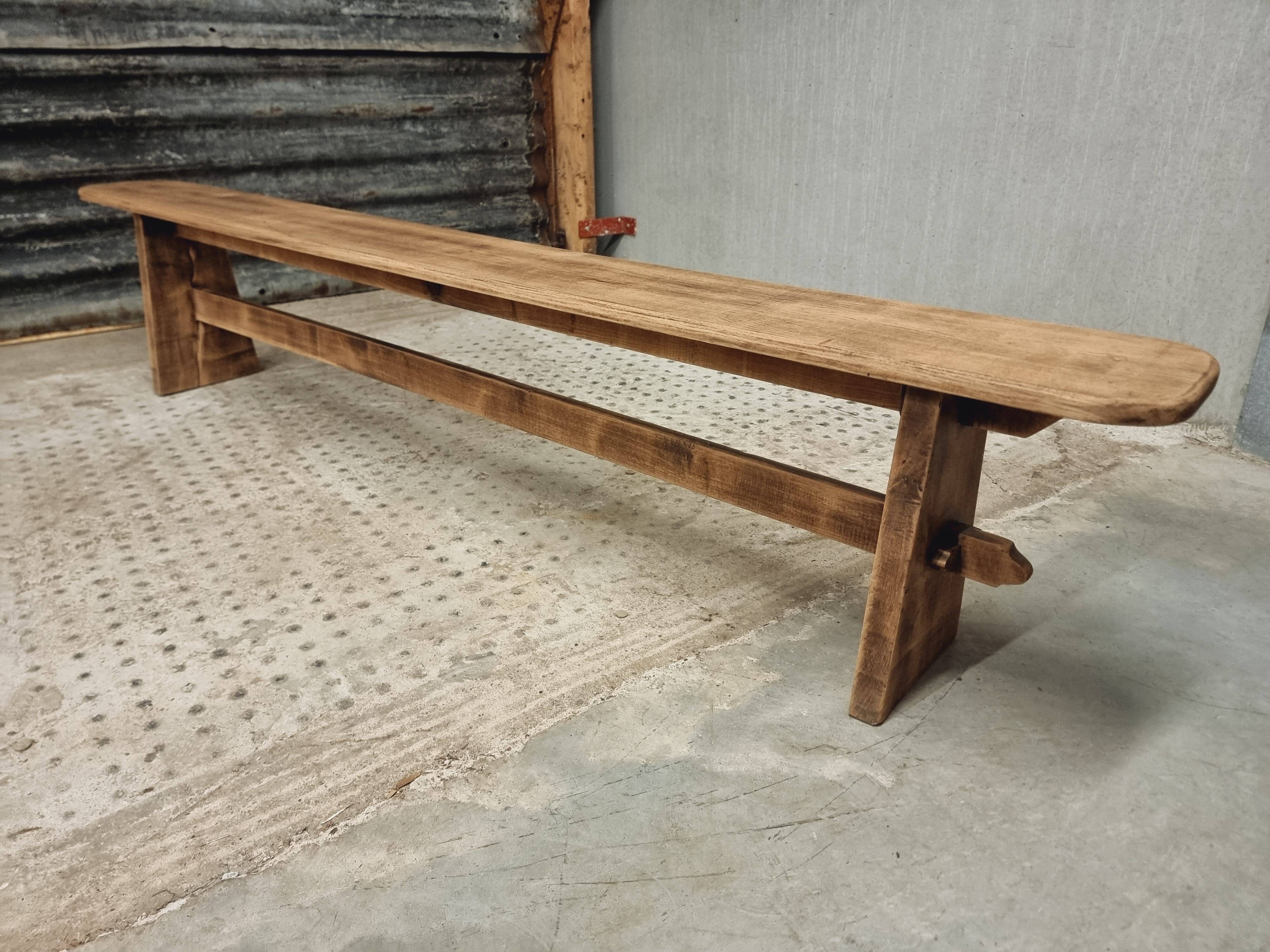Old wooden bench side table 26 x 230 cm