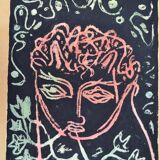 Guillain Siroux, Pink Face, mixed technique, 1950s