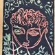 Guillain Siroux, Pink Face, mixed technique, 1950s