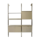 Ivory and brass lacquered library, International furniture 1970
