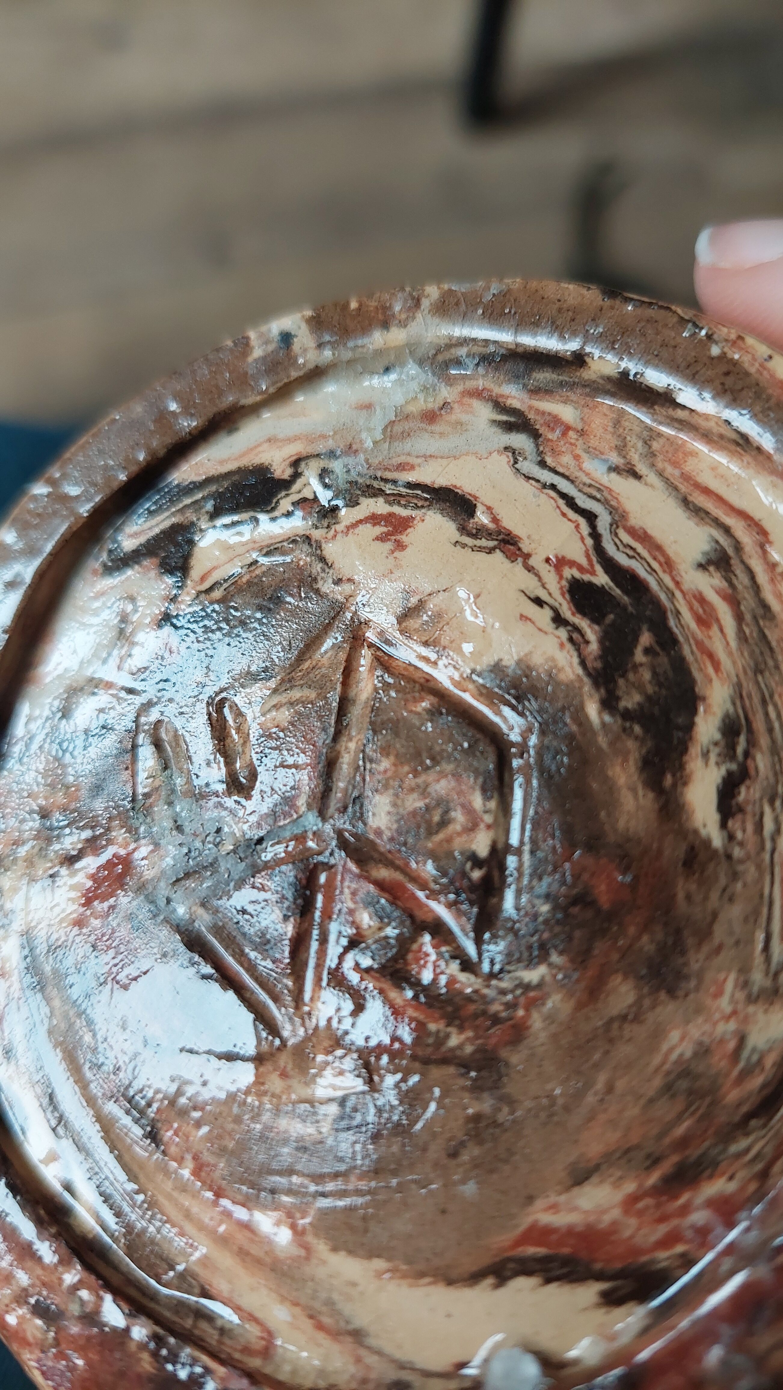 Sand, terracotta and brown soliflore vase in mixed earth