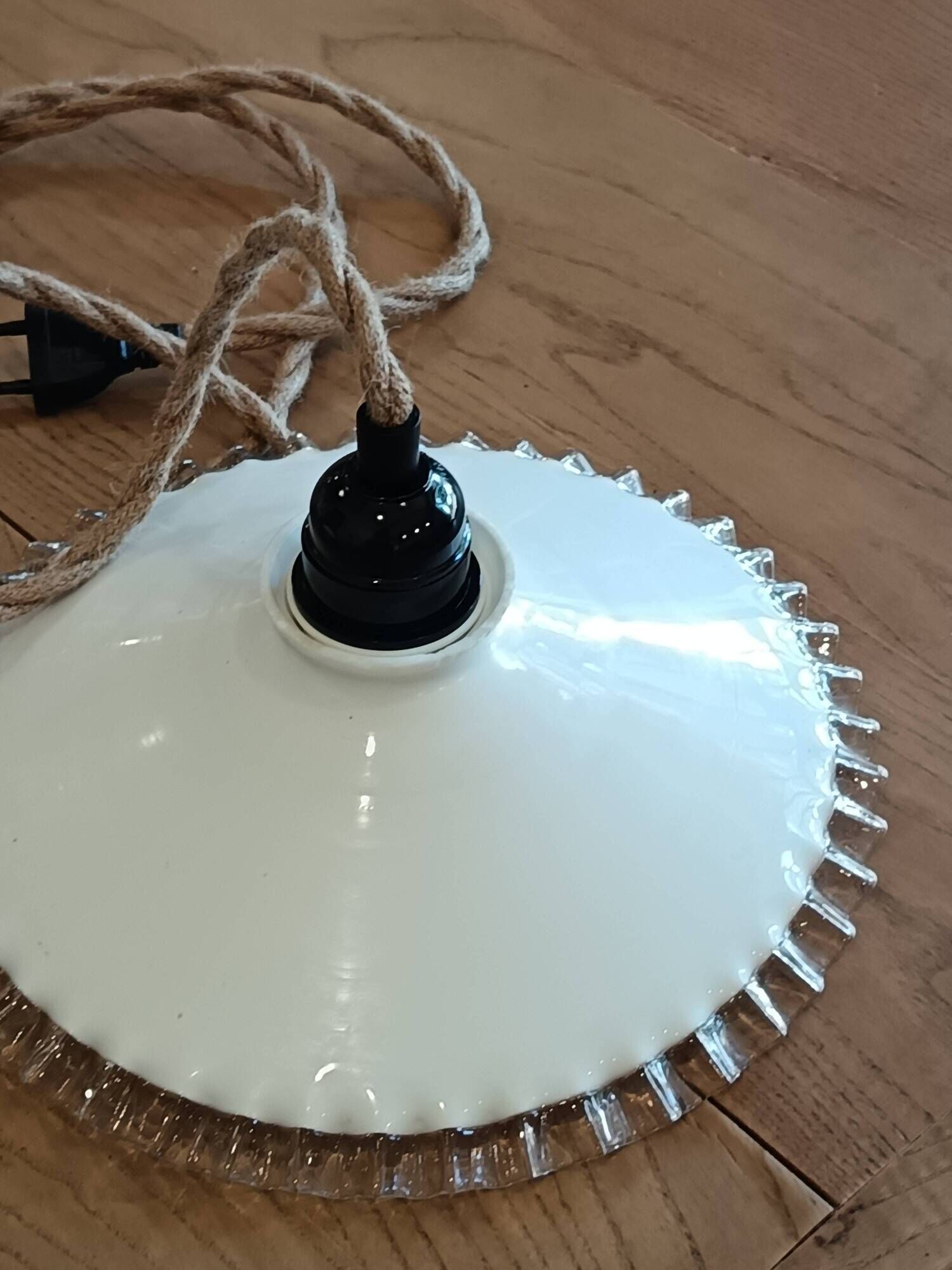 Lampe baladeuse vintage en verre Blanc