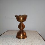 Candle holder pick copper candle brutalist folk art