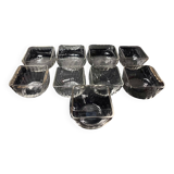 9 coupelles Daum Venetian Ribs