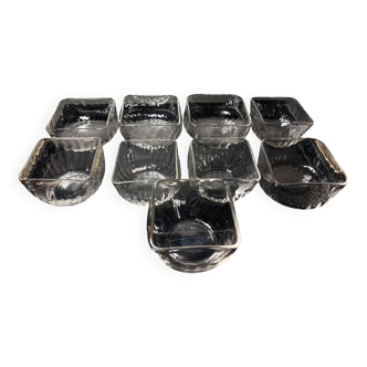 Daum cups 9p. Venetian Ribs