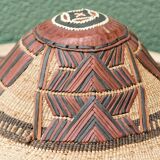 Lot de 3 chapeaux de paille et cuir, peuple Peul, Mali