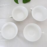 Set of 4 ceramic cups, bistro type, French manufacture