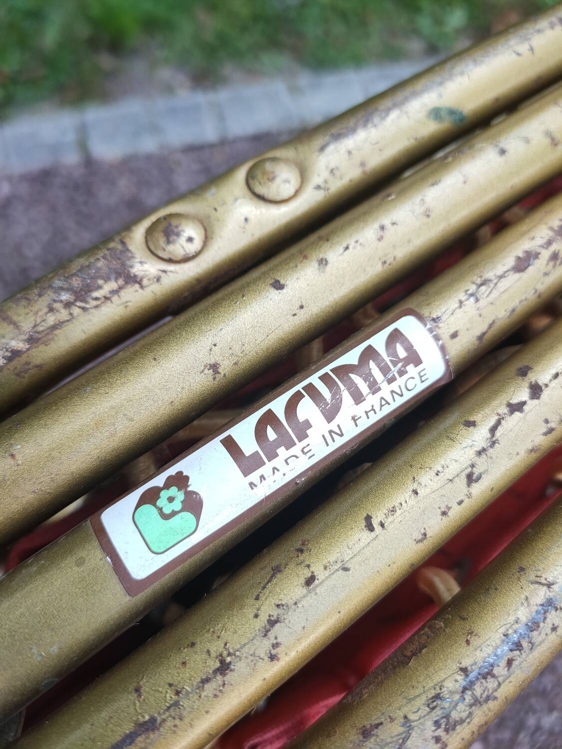 Deckchair, vintage Lafuma camp bed