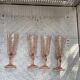 Pink glass champagne flutes from Arcoroc Luminarc model Rosaline