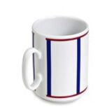 Set of 6 Basque mugs in blue and red porcelain