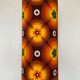 Treflower table lamp, orange opaline and vintage fabric