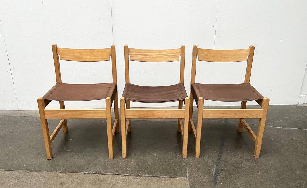 Swedish Mid-Century Safari Chair, 1960s, set of 3