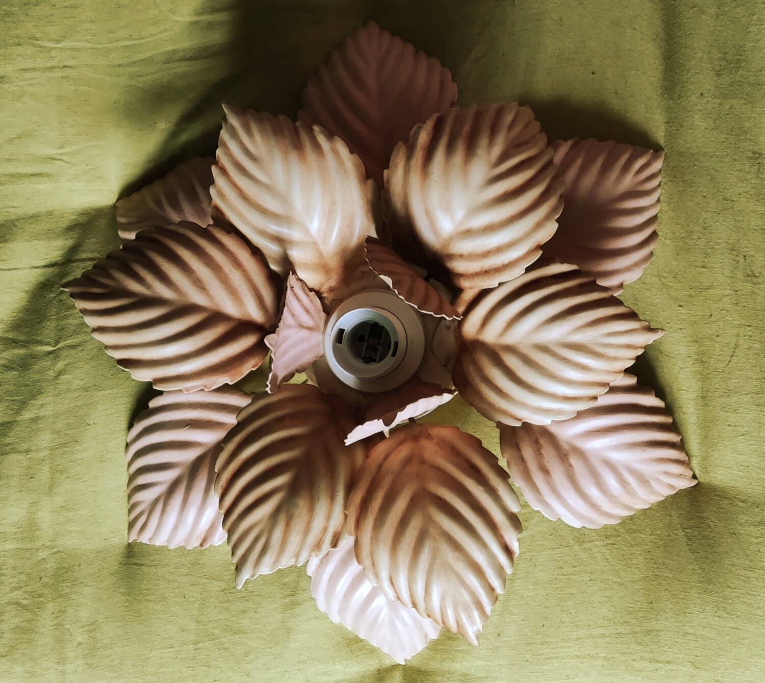 Masca ceiling or wall light 40 cm vintage metal leaves flower