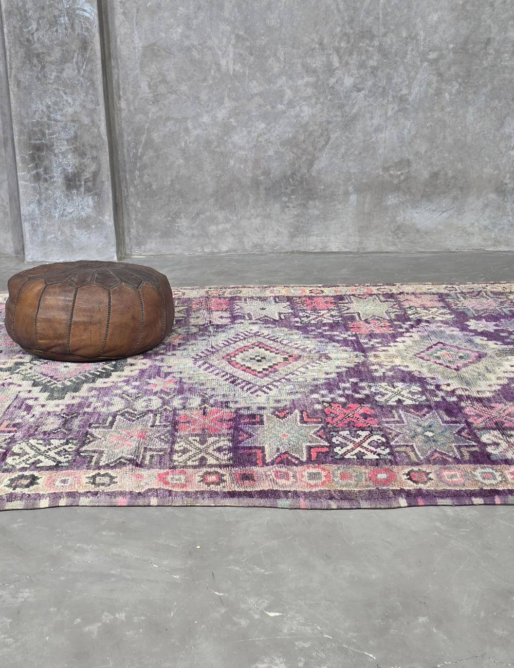 Vintage Lavender Carpet from Morocco - 257 x 180 cm