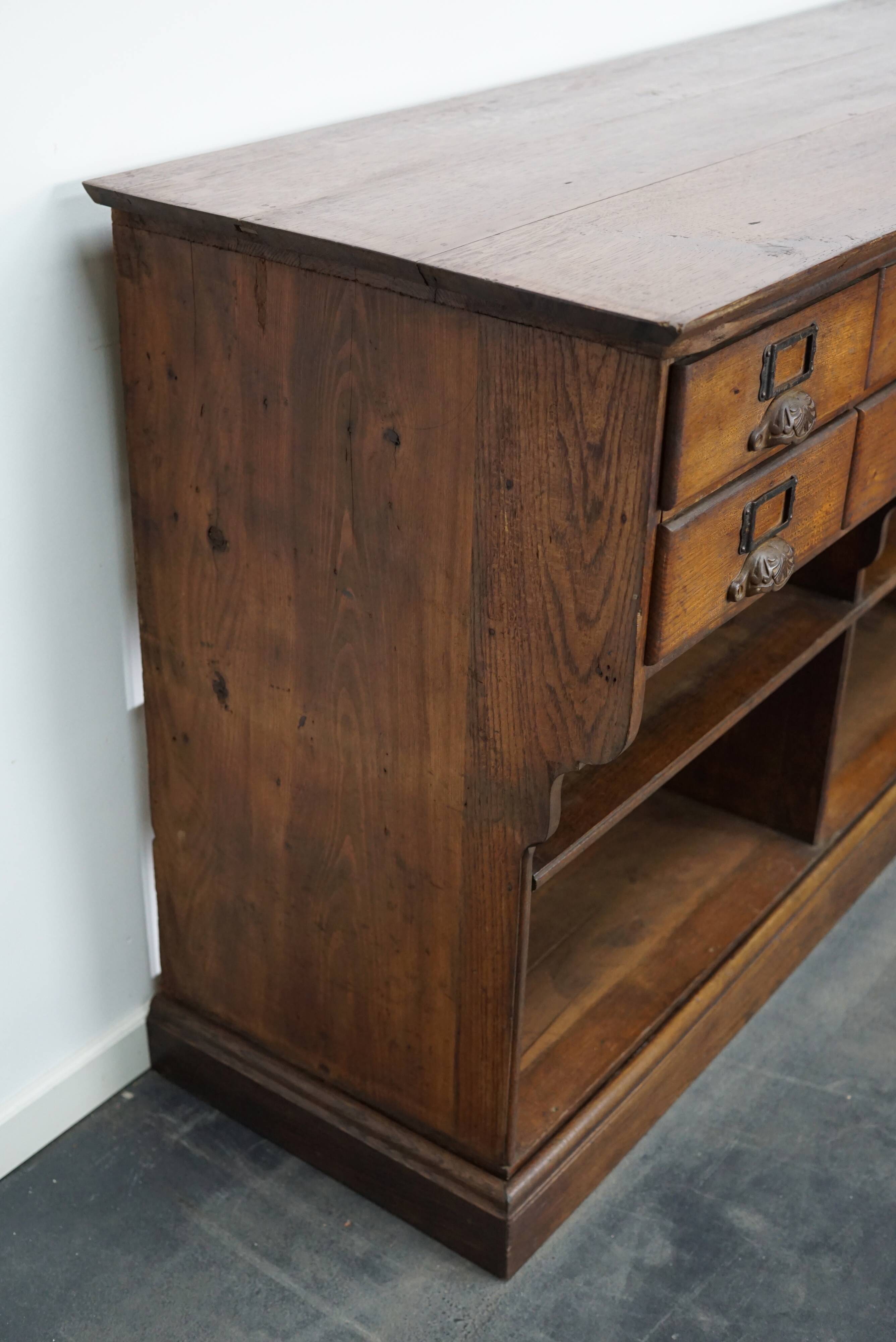 French oak late XIXth century general store shop / display cabinet