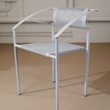 Vintage ‘Carrè VI’ metal arm chairs by Fly Line Italy 1990s