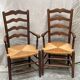 Pair of straw armchairs
