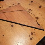 2 x miroirs triangulaires en bois de chêne / bords coupés à facettes