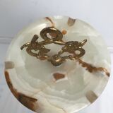 Marble and bronze ashtray