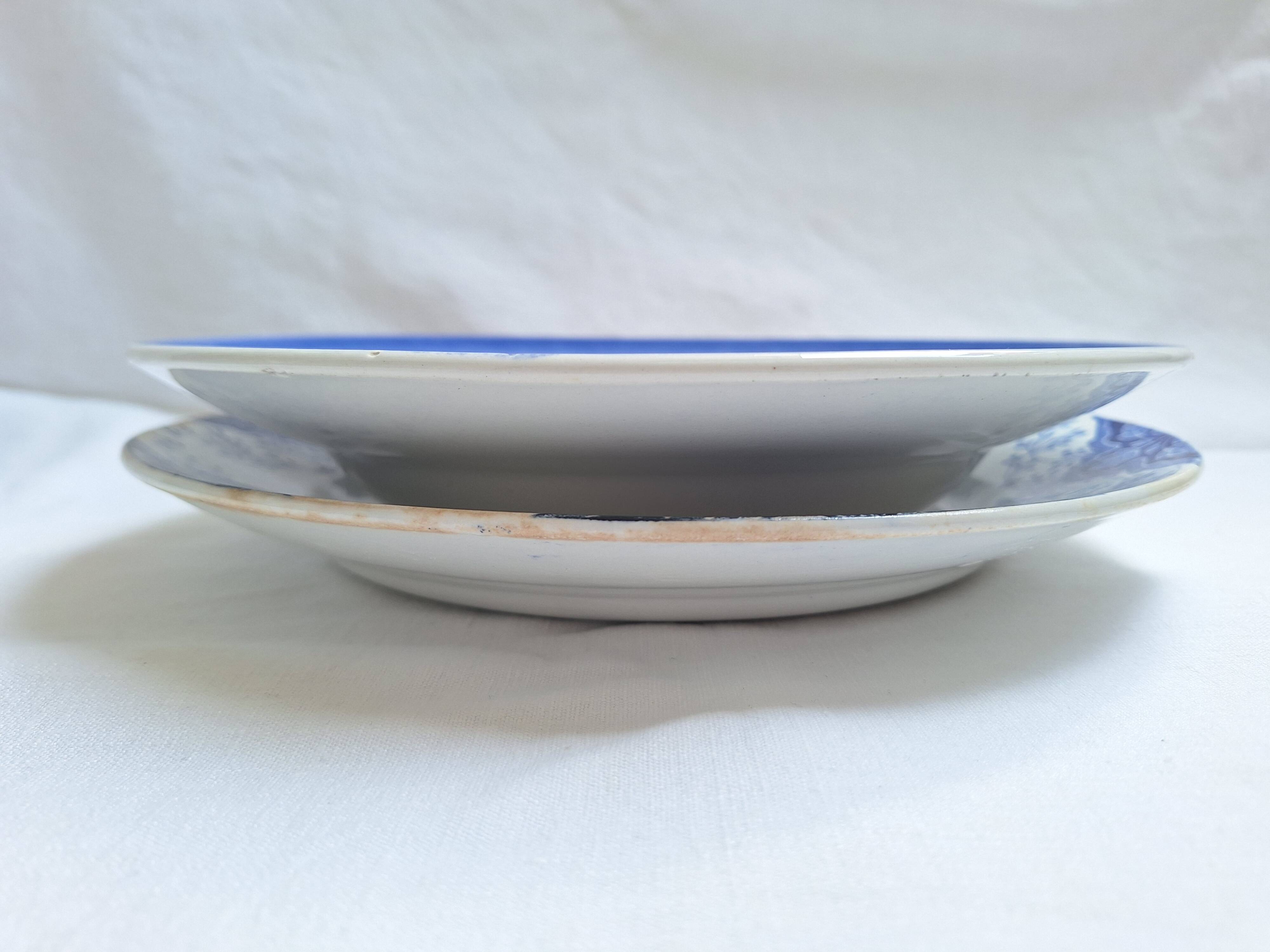 Shallow dish Badonviller and Creil and Montereau blue