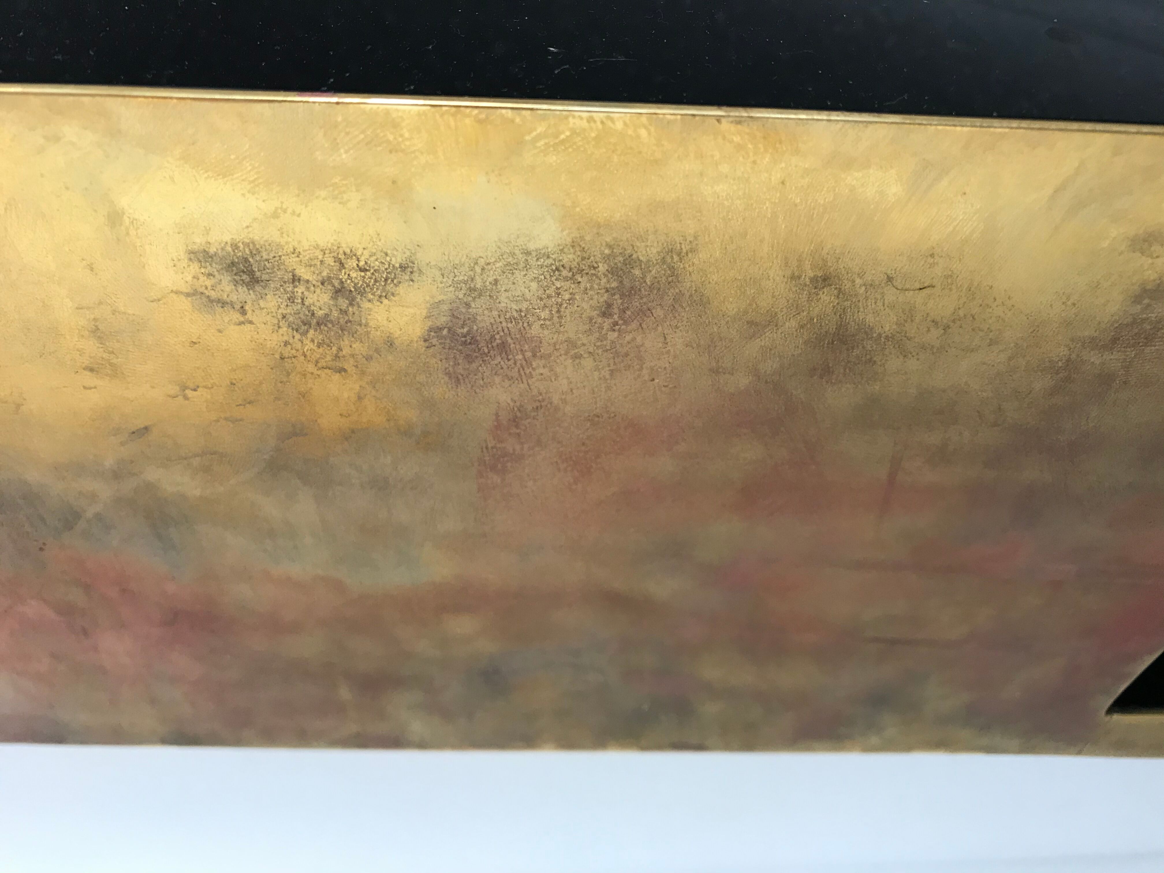 Brass smoked glass lounge coffee table