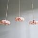 Set of 3 pendants in pink marbled opaline