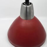 Vintage 1950s Red Metal Industrial Pendant Light