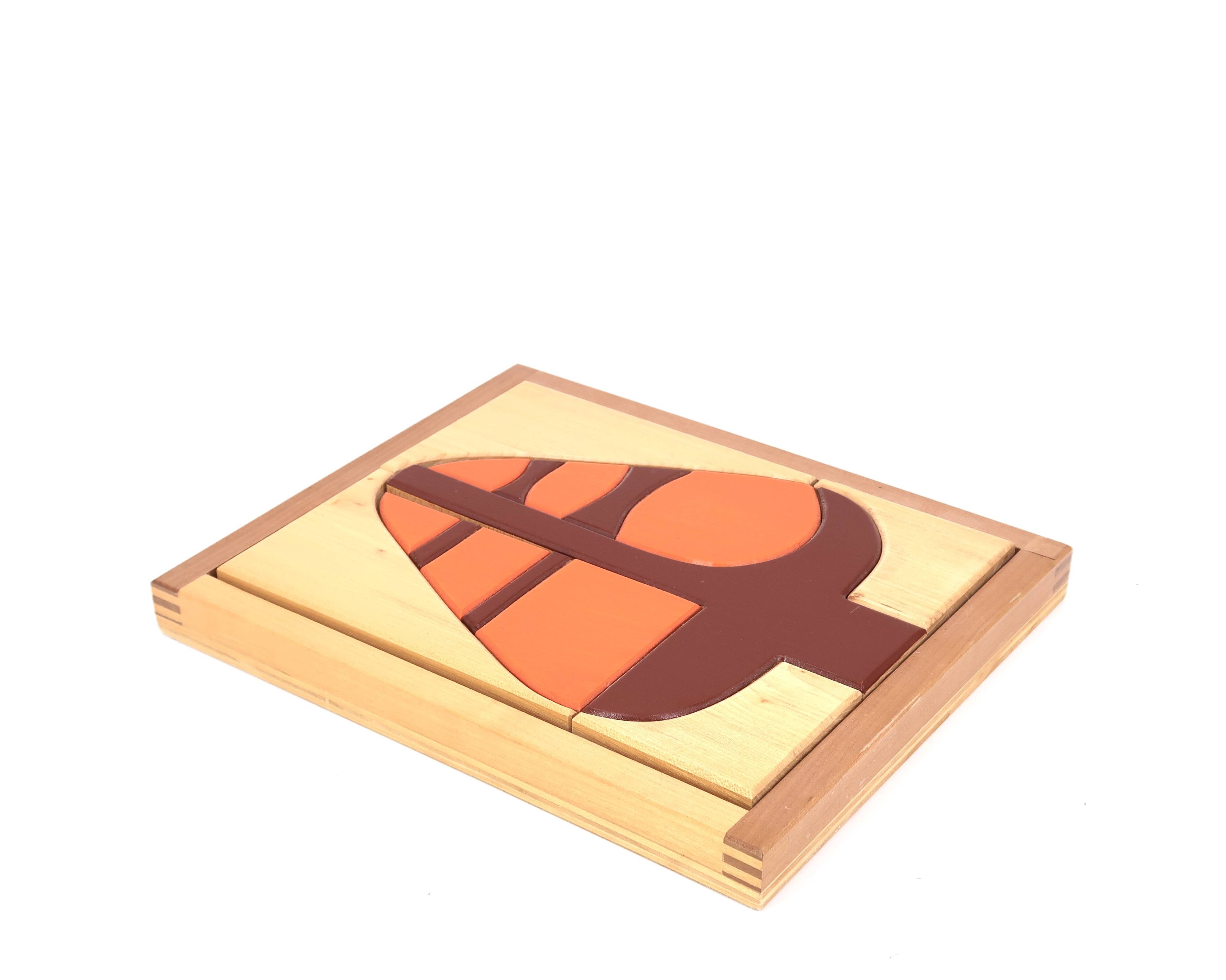 Wooden graphic puzzle "tree", 1970s