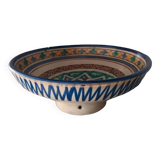 Polychrome ceramic Mokhfia cut dish Tortoise Tronja Morocco 20th century.