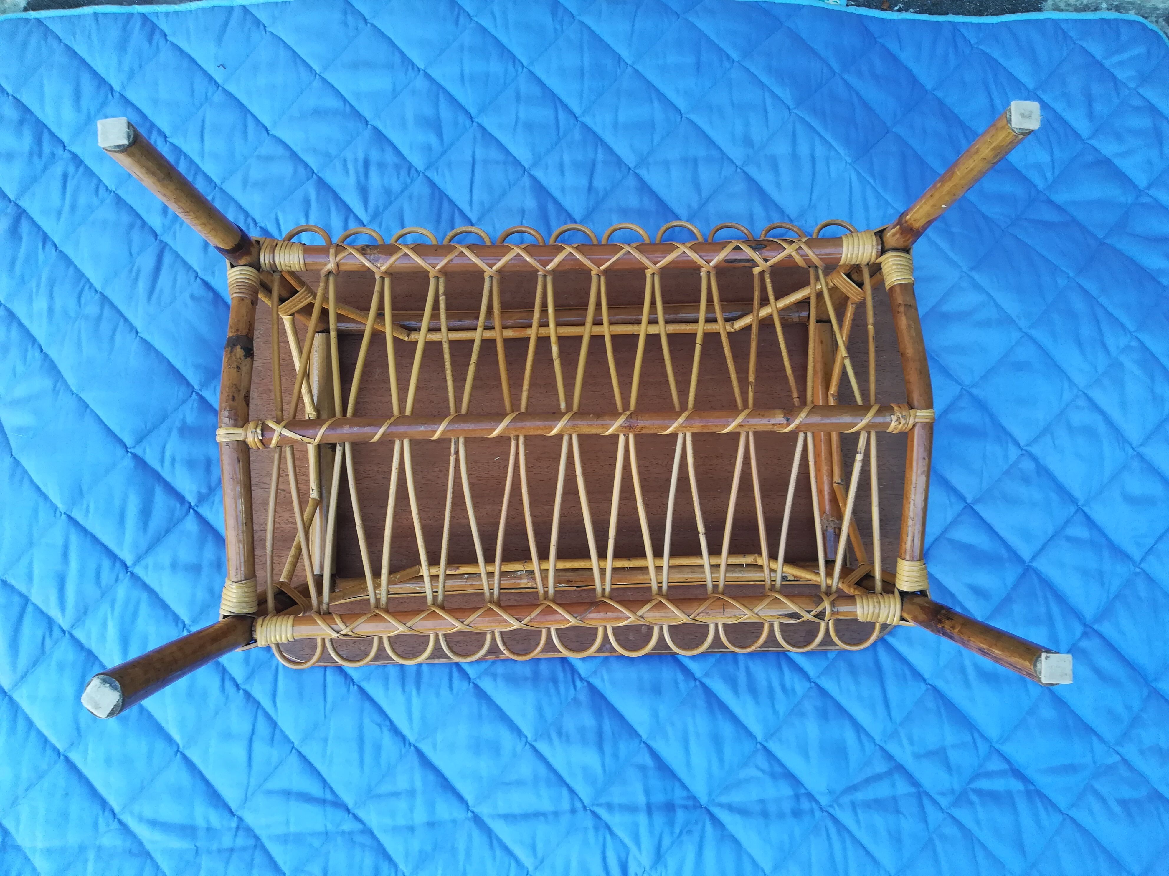 Rattan and bamboo coffee table
