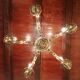 Lustre en bronze 5 bras vintage 1970