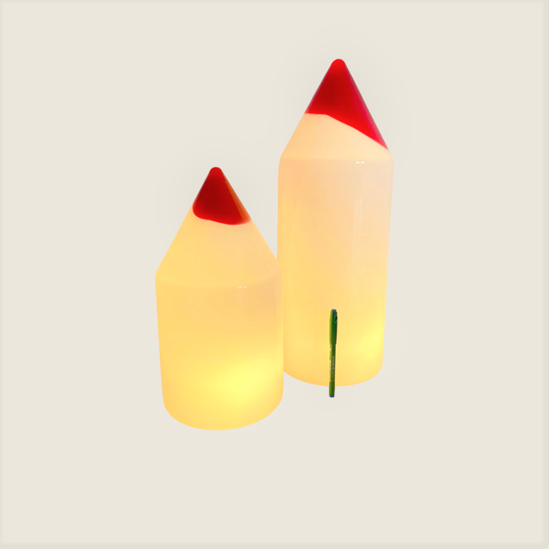 2 x Murano glass pencil table lamps, manufactured by Formia Vetri Italy 1970’S