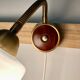 Paire d'appliques teck et opaline design scandinave 1950