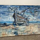 Signed stranded boat from 1973