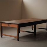 Large antique table in solid pine – France, around 1900