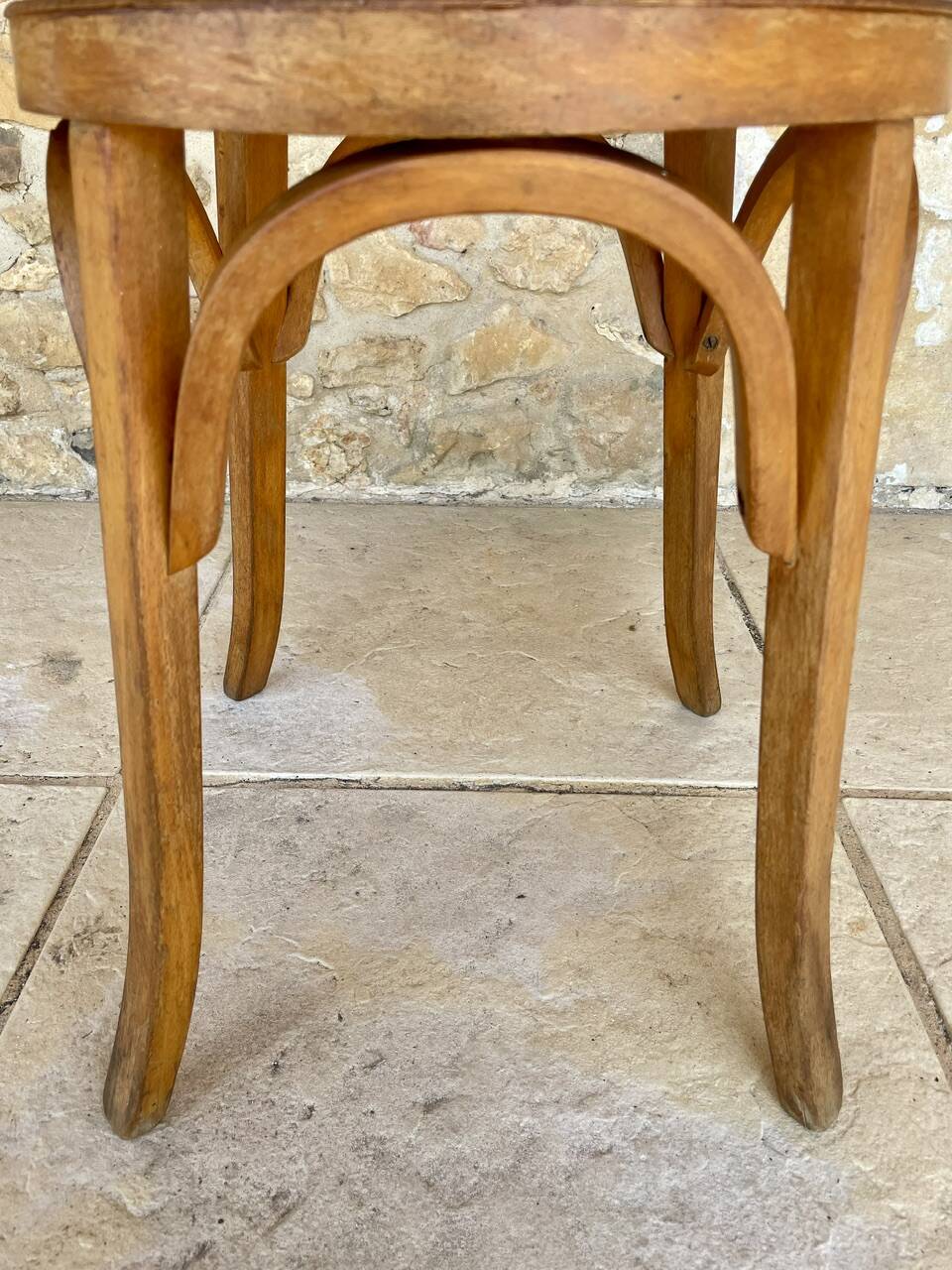 Vintage Curved Wood Stool, Baumann, Circa 1950s/1960s