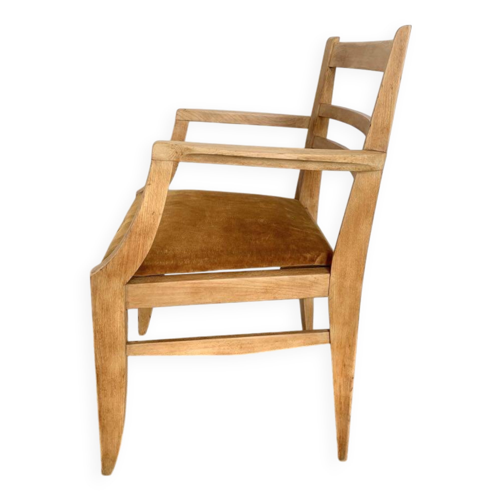 Art Deco armchair with mustard velvet seat