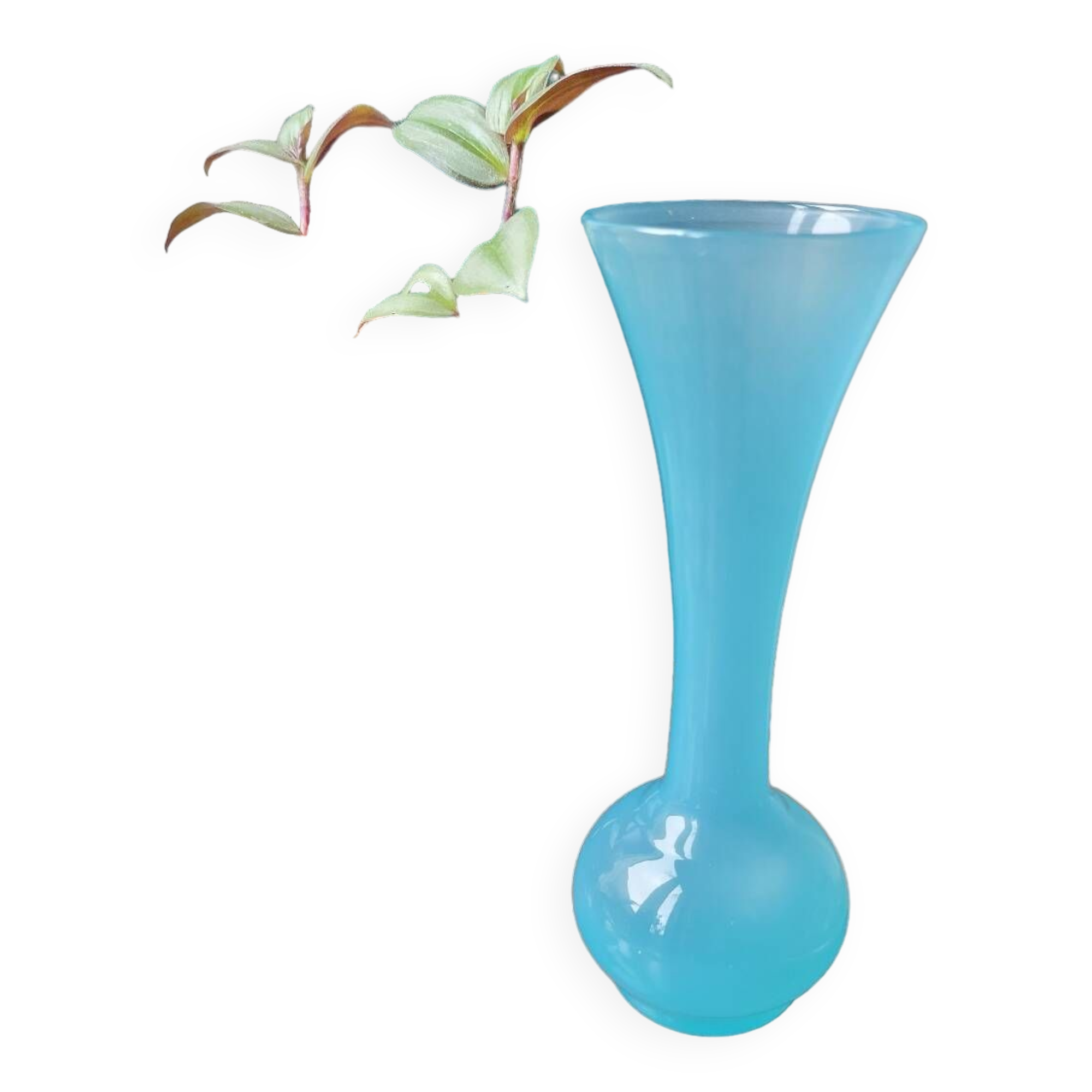 Blue opaline soliflore vase