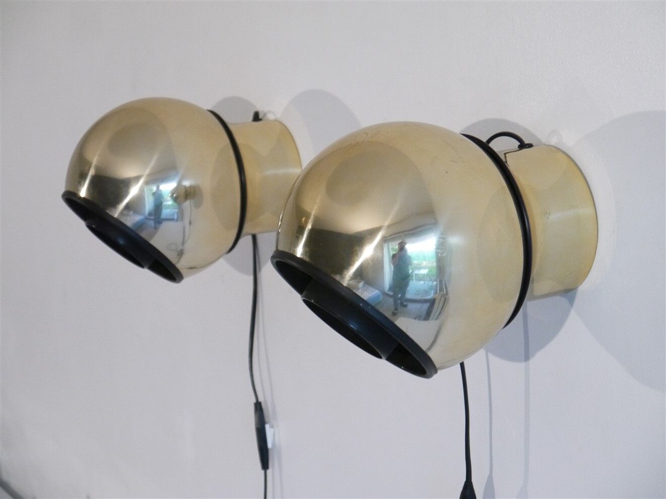 Pair of brass lamps 1970