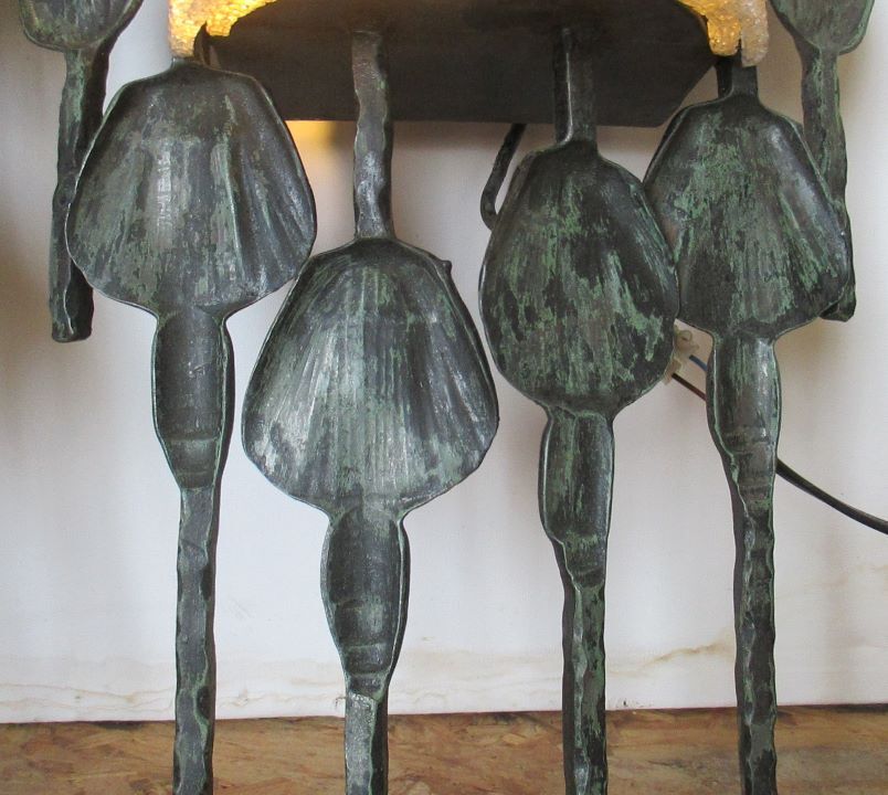 Pair of brutalist sconces, wrought iron by T. Ahlstrom