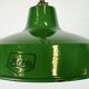 Suspension industrielle en tôle émaillée verte par Revo, années 1950
