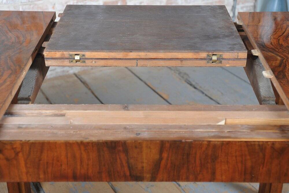 Art Deco Extendable Dining Table in Beech and Spruce, Czech, 1930s