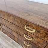 Art Decò chest of drawers in walnut burl with four drawers