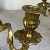 Pair of bronze rocaille candlesticks