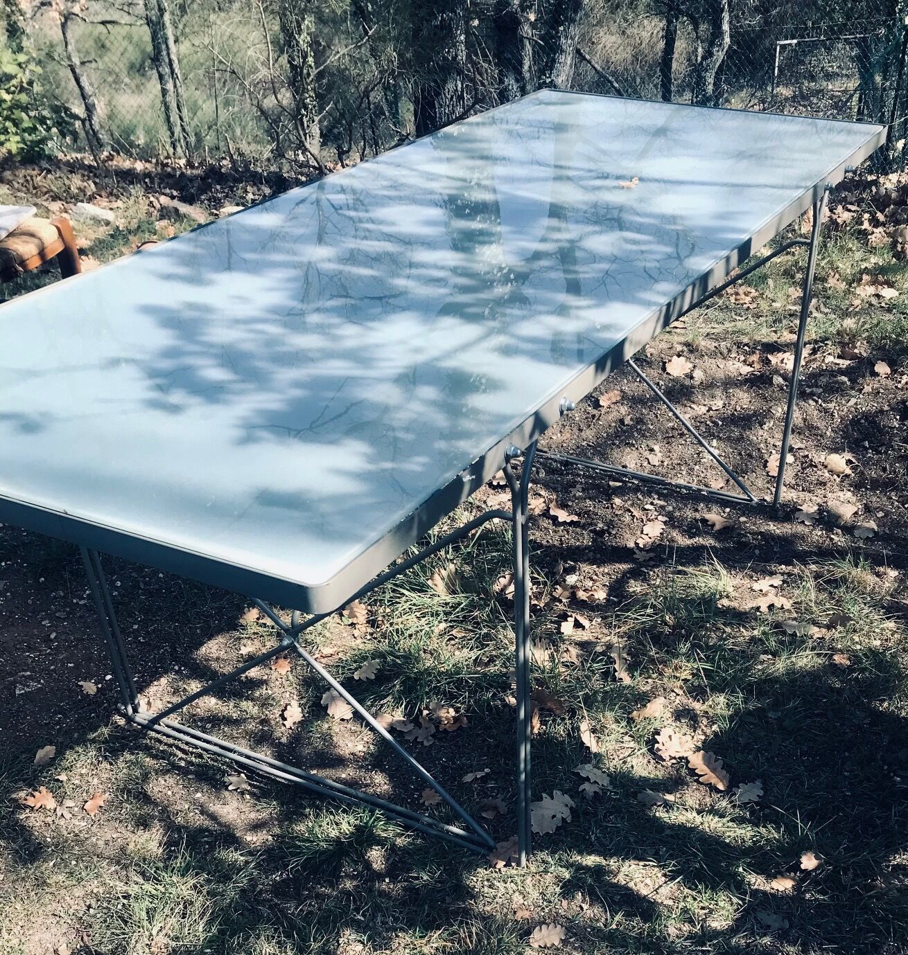 Moment table in steel and glass by Niels Gammelgaard for Ikea