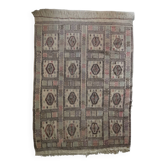 Kilim brodé ancien 16 médaillons Turquie ou Balkans, c1950