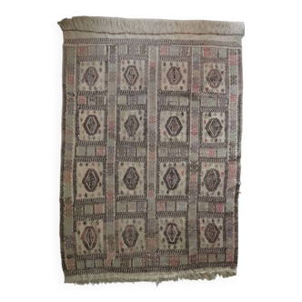 Antique embroidered kilim with 16 medallions from Turkey or the Balkans, c. 1950.