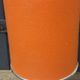 Designer lamp from the 70s in chrome metal and orange lacquered wood